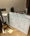 Brian Bell's recording bulletin board for this album, taken shortly before the final mix was due.