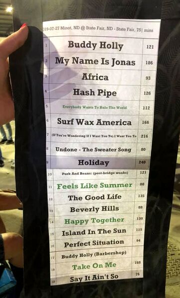 File:2019-07-27 Minot, ND Setlist.jpg